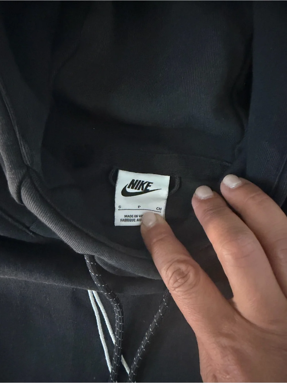 Nike Men's Black Pullover Hoodie with Large Swoosh Logo